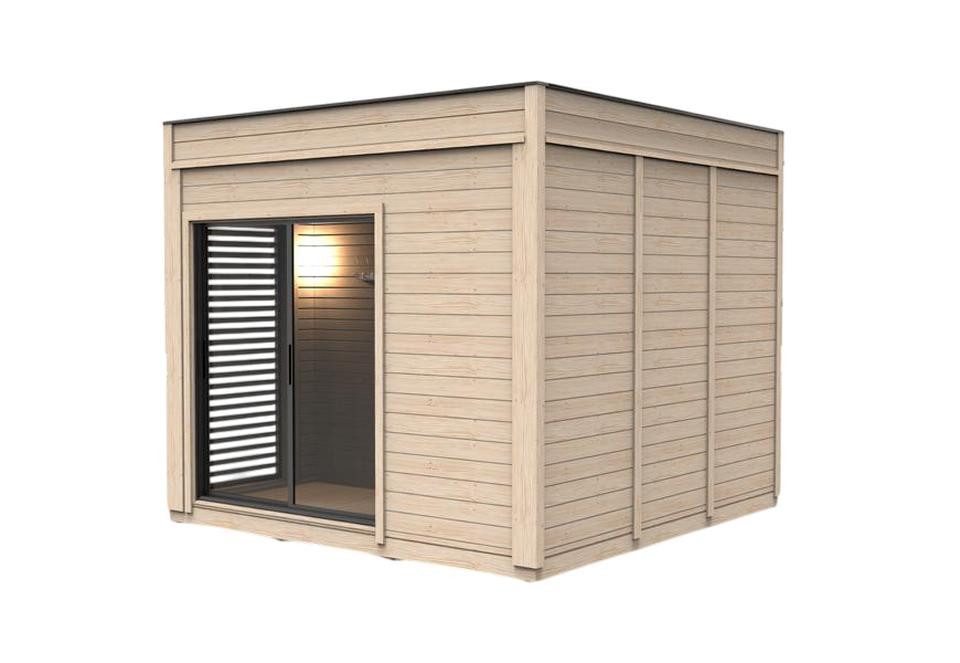 JVmoebel Saunahaus Moderne Trockensauna aus Naturholz für entspannende Stunden im Garten