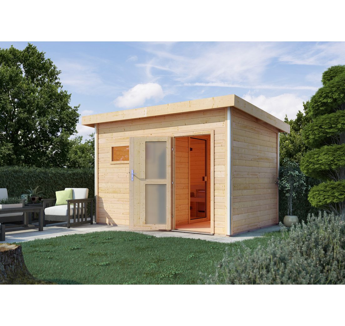 Karibu Saunahaus »Simon 2« mit Milchglastür