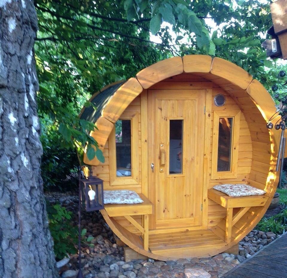 JVmoebel Saunahaus Holzsauna für den Garten - Private Sauna für entspannte Stunden