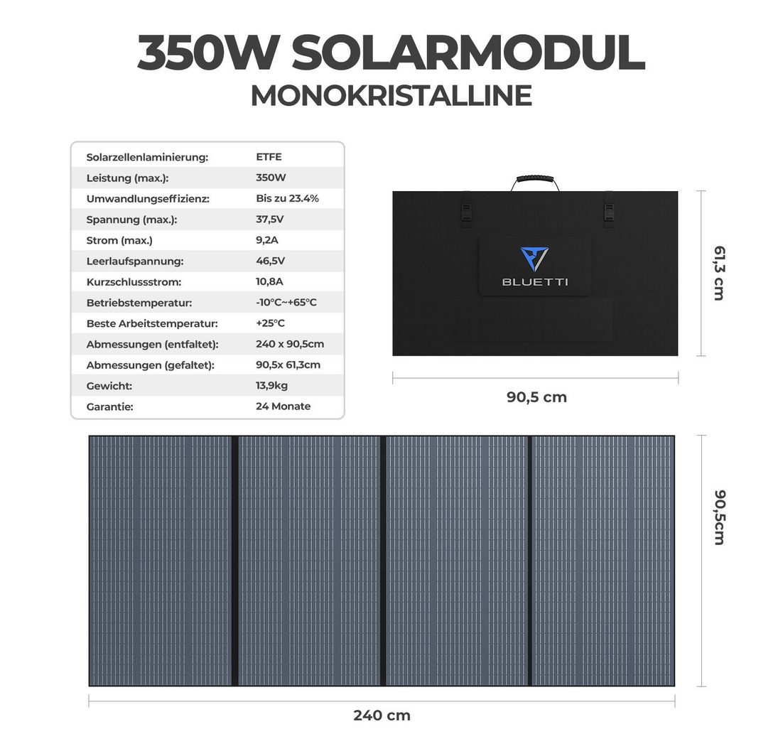 (1 350W Solarmodell für BLUETTI Stromerzeuger)