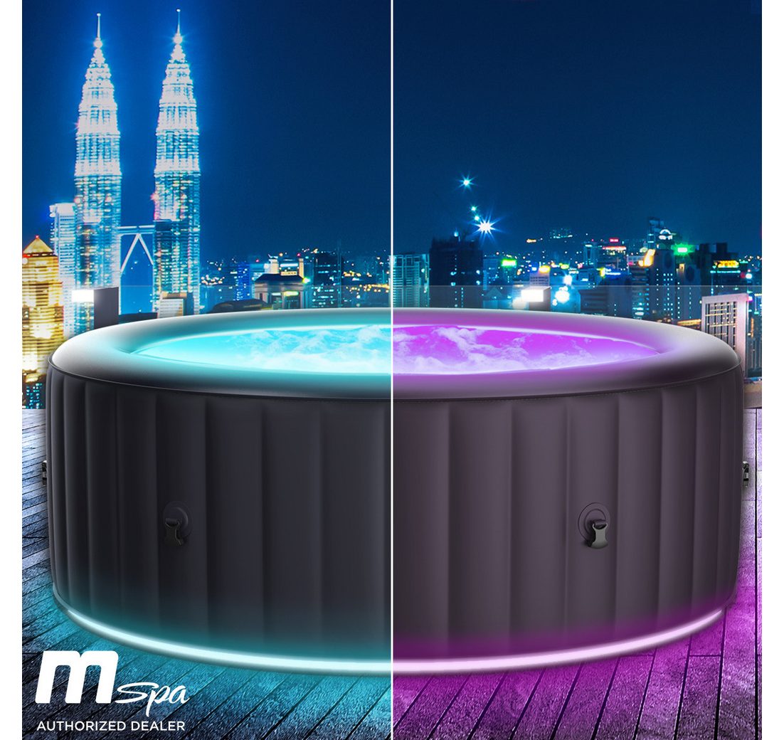 BRAST Whirlpool aufblasbar MSpa Aurora mit LED-Beleuchtung für 6 Personen Ø204x70cm