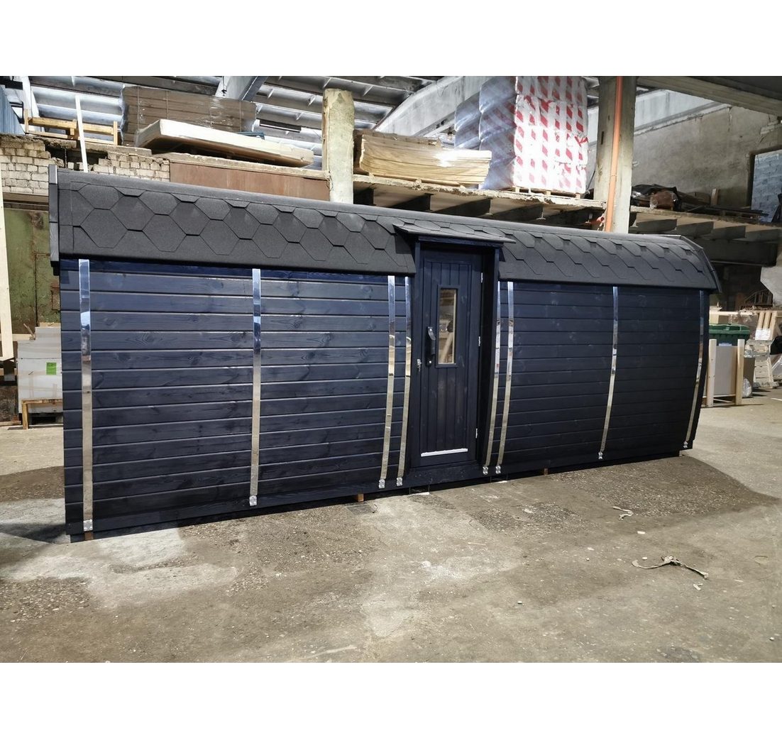 JVmoebel Saunahaus Holzsauna aus Kiefernholz mit Panorama-Design