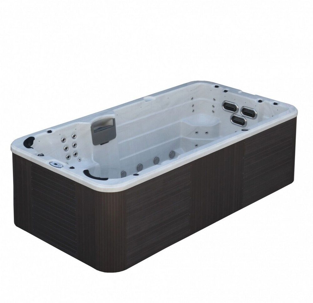 DEKO VERTRIEB BAYERN Whirlpool XXXL Luxus Led Swim Spa 445x230 Whirlpool Gegenstromanlage Outdoor Sch