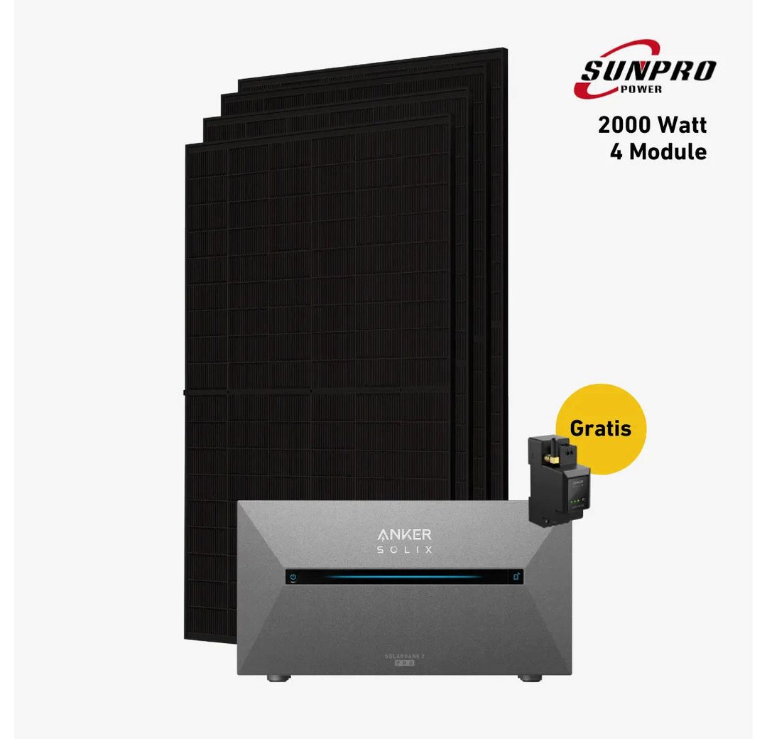 Balkonstrom Balkonkraftwerk 2000 Watt mit Speicher