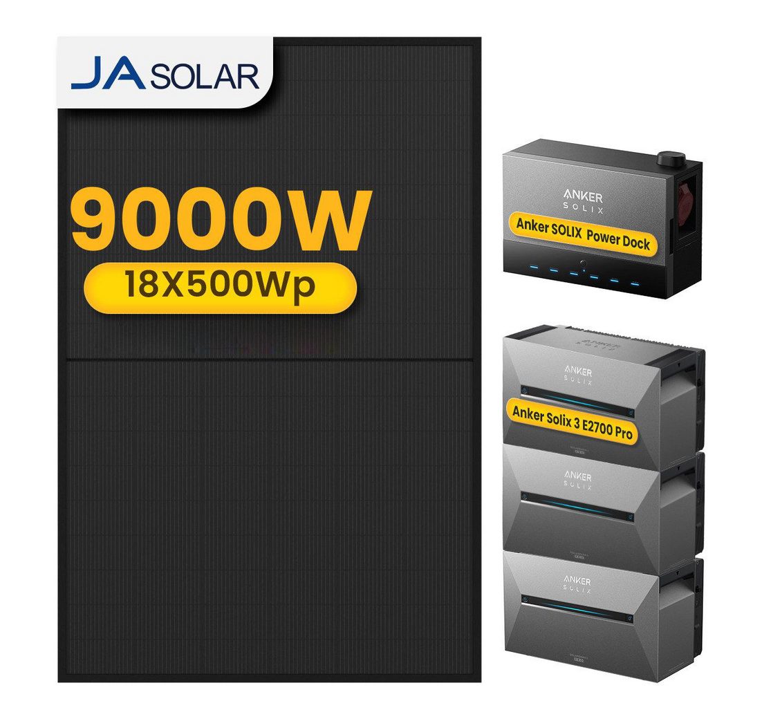 Anker Balkonkraftwerk 9000W Anker SOLIX Solarbank Power Dock mit Solarbank 3 Pro Speicher
