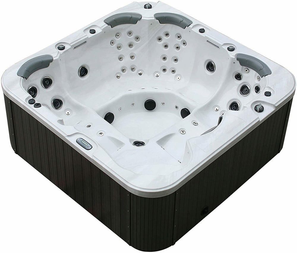 DEKO VERTRIEB BAYERN Whirlpool XXL Luxus SPA LED Whirlpool SET 230x230 Farblicht Outdoor+Indoor Pool