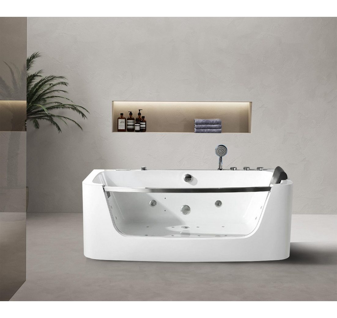 Xlmoebel Whirlpool Luxus Badewanne mit Glasfront und Whirlpool-Funktion
