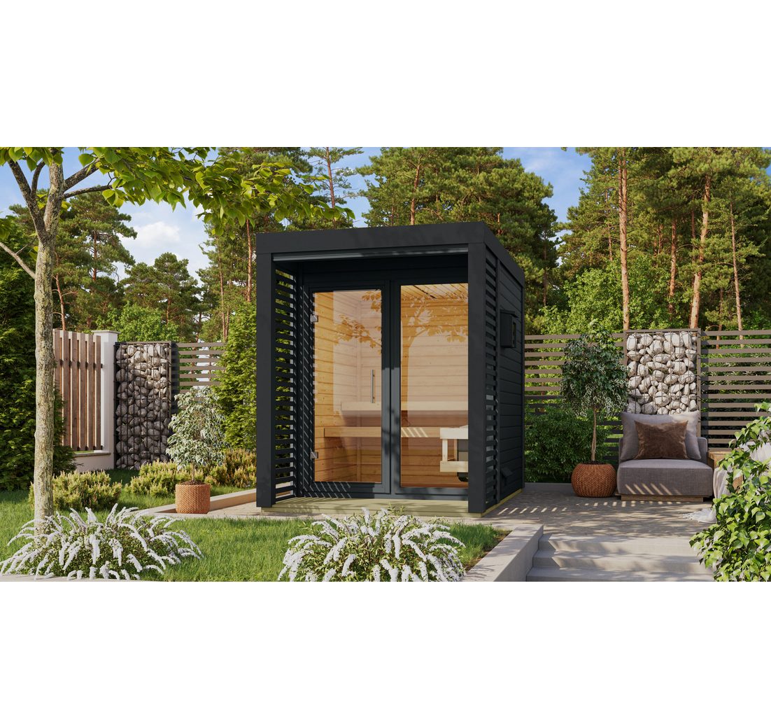 Karibu Saunahaus »Adrian 1« anthrazit