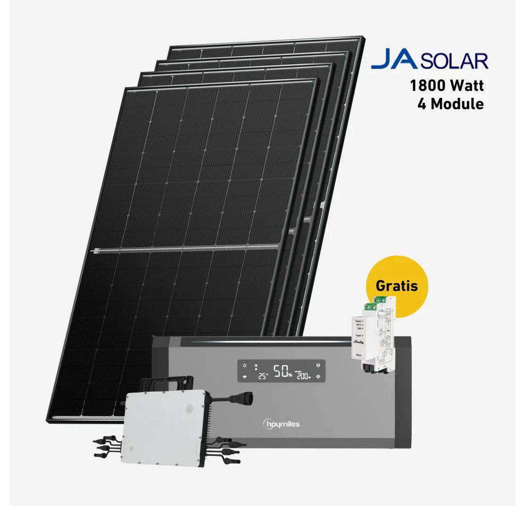 Balkonstrom Balkonkraftwerk Balkonkraftwerk 1800 Watt mit Hoymiles HiBattery 1920 AC