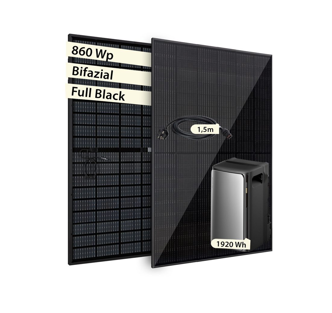 VALE Balkonkraftwerk Komplettset mit Solarspeicher & integriertem Wechselrichter