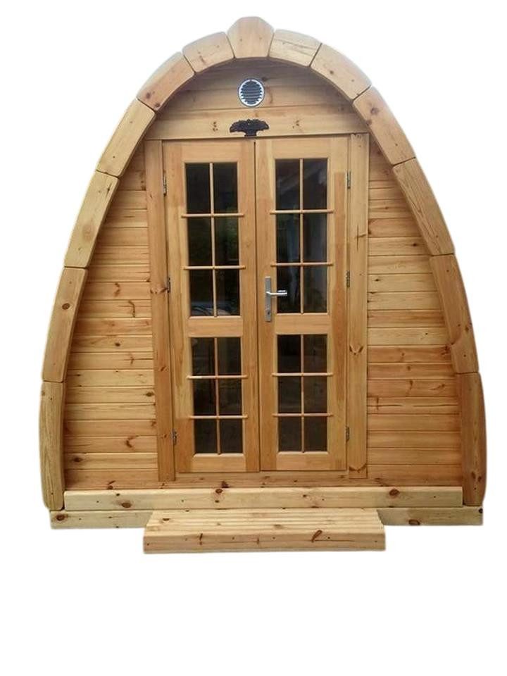 JVmoebel Saunahaus Gartensauna aus Naturholz mit Glasfront in Braun