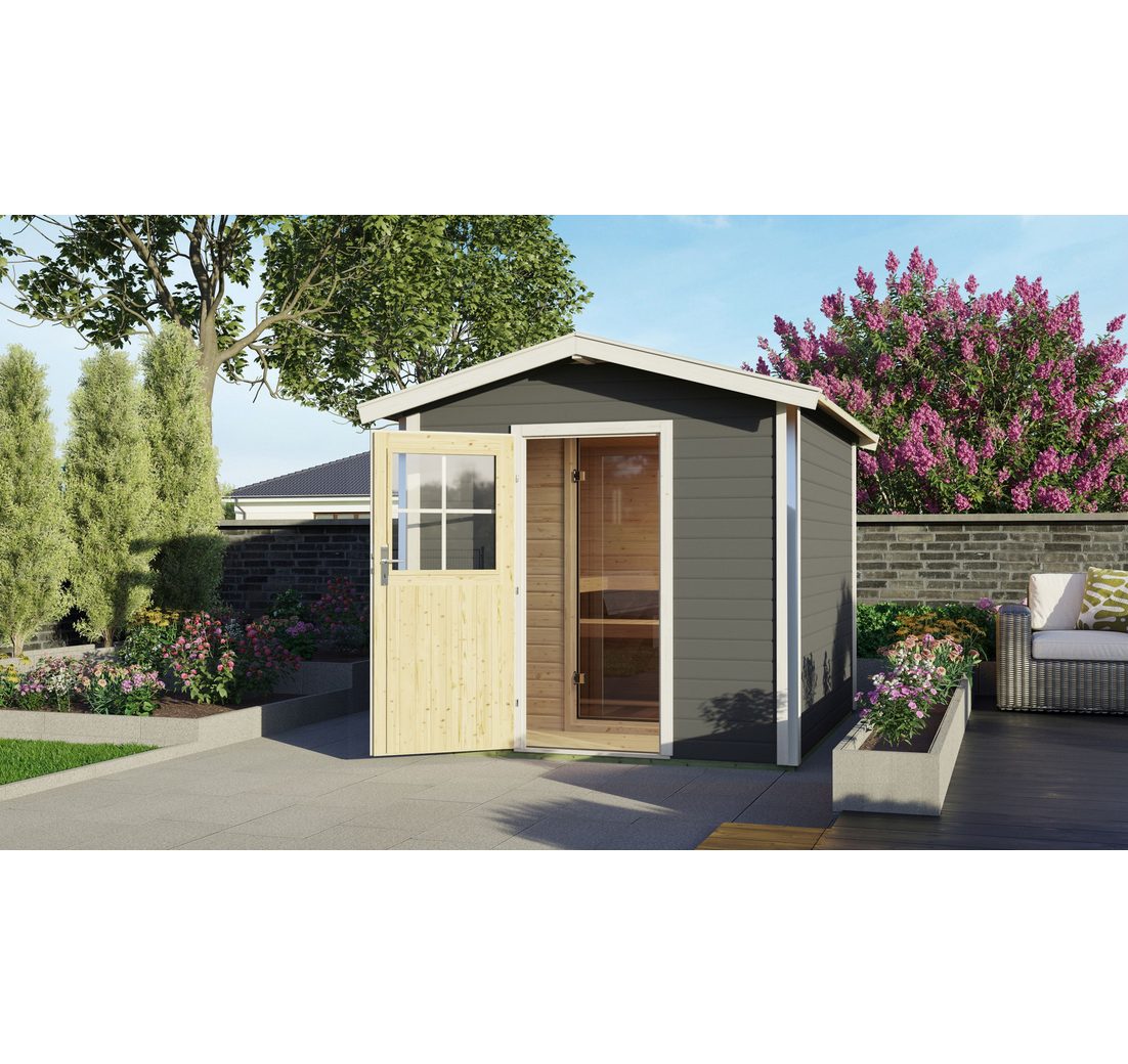 Karibu Saunahaus »Bosse 1« mit Vorraum und klassischer Tür