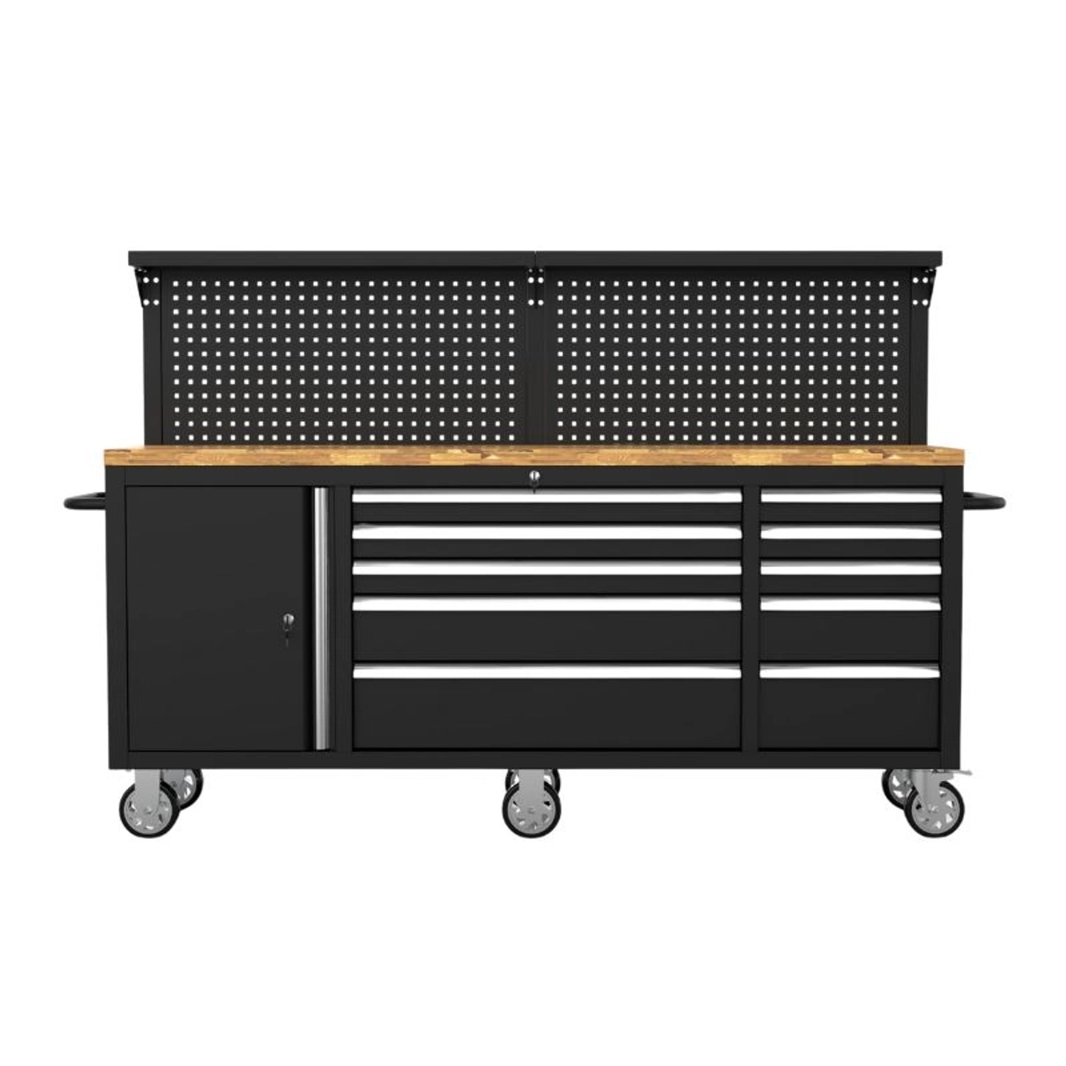 Galaflor Mobile Werkbank mit Lochwand und Arbeitsplatte 214 cm