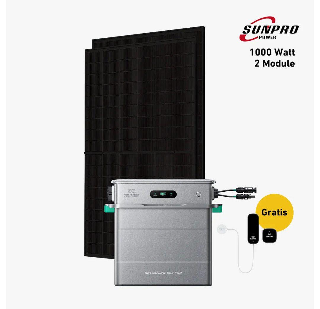 Balkonstrom Balkonkraftwerk 1000W + Speicher
