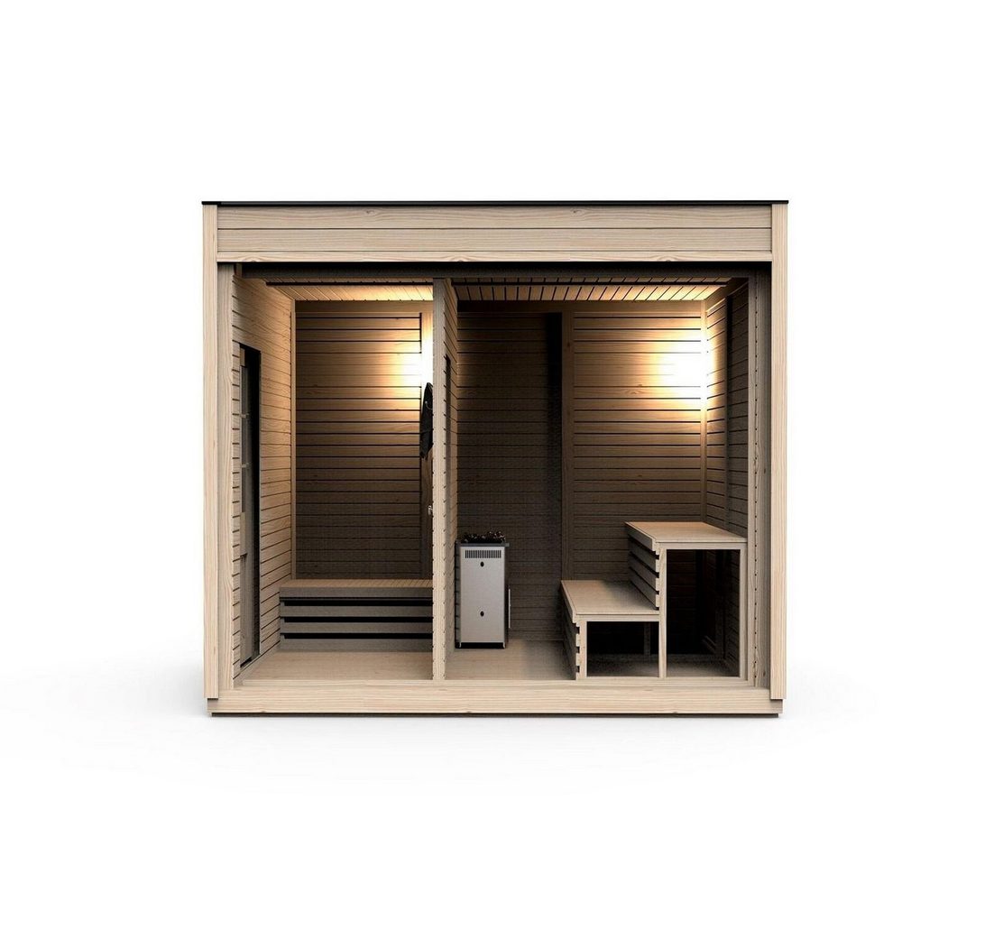 JVmoebel Saunahaus Holzsauna für den Garten mit hochwertiger Verarbeitung