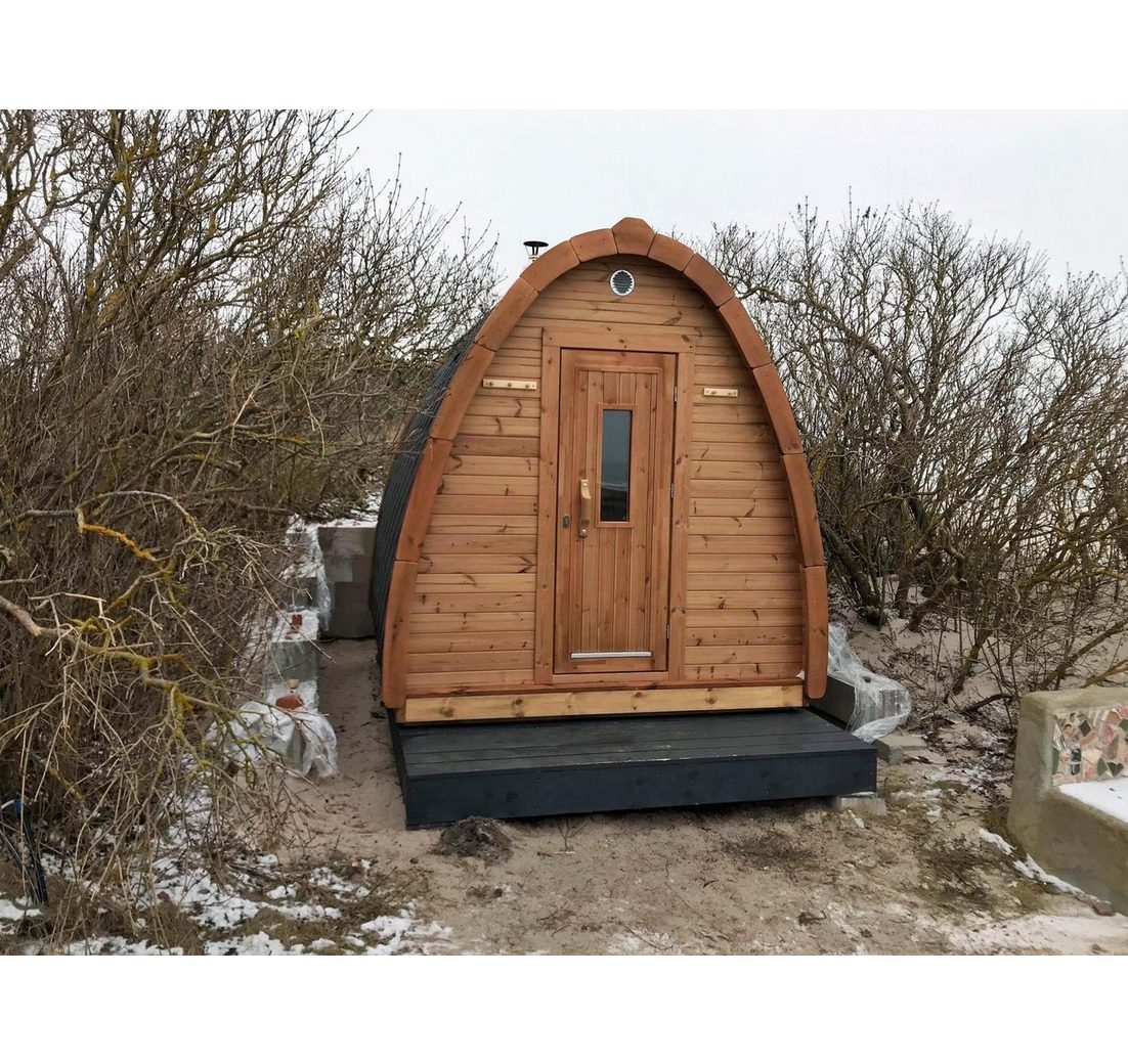 JVmoebel Saunahaus Holzsauna für den Garten mit traditioneller Bauweise