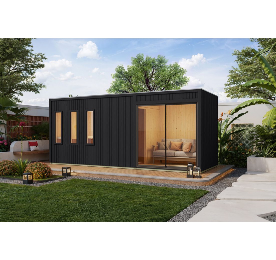 Karibu Saunahaus "Montana" schwarz