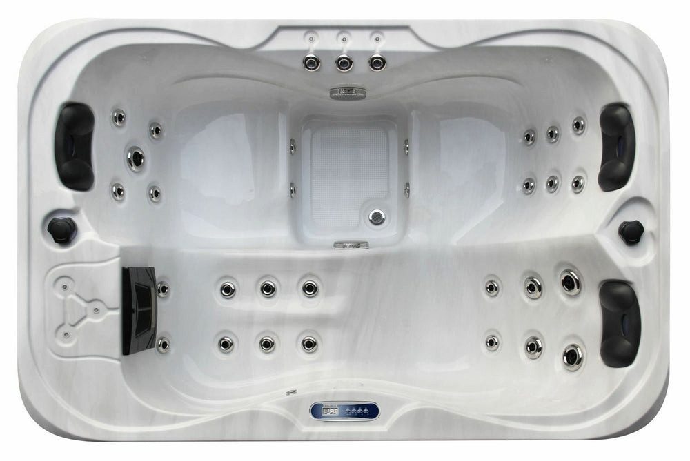 DEKO VERTRIEB BAYERN Whirlpool XXL Luxus SPA LED Whirlpool SET 195x127 cm Outdoor + Indoor Pool Ozon