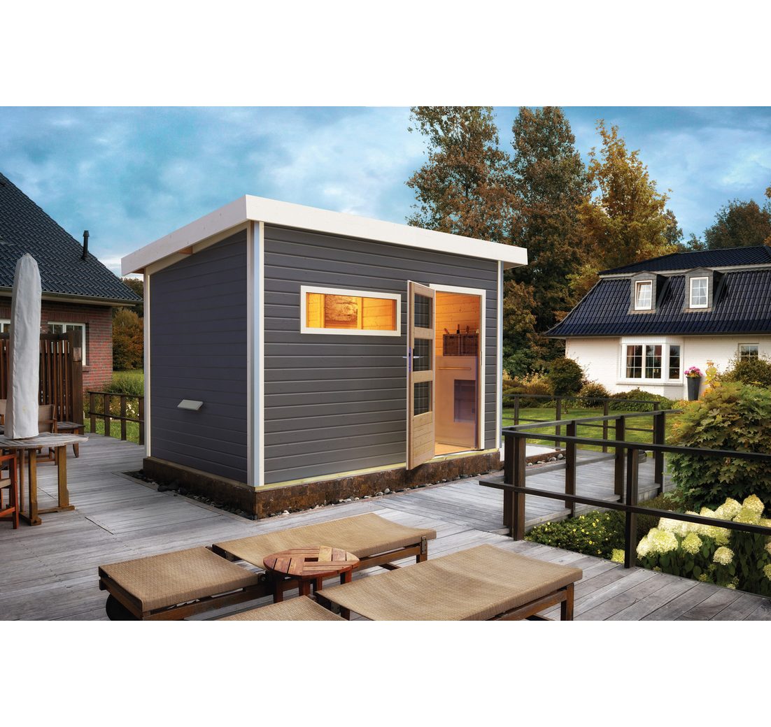 Karibu Saunahaus »Simon 2« mit moderner Tür