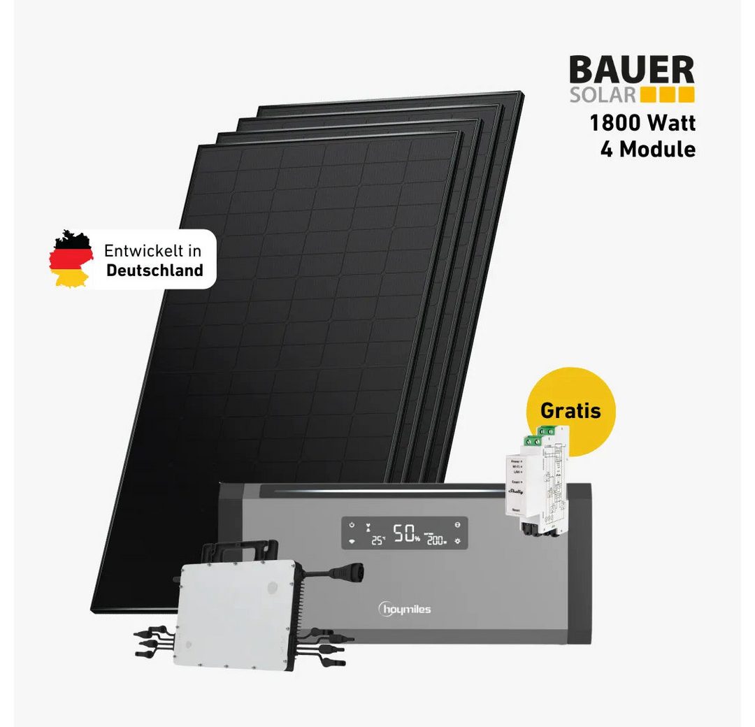 Balkonstrom Balkonkraftwerk Balkonkraftwerk 1800 Watt mit Hoymiles HiBattery 1920 AC