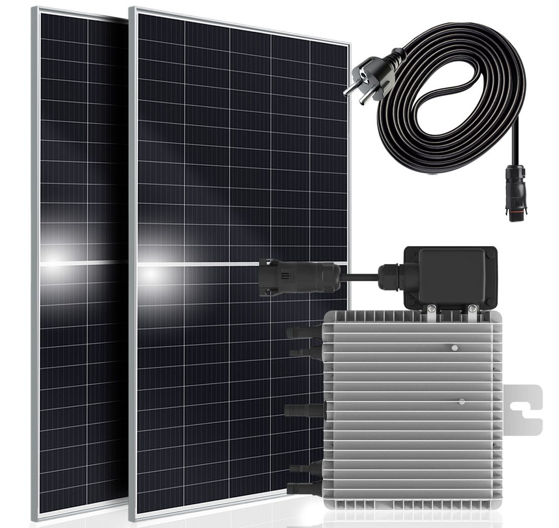 SUNNIVA Balkonkraftwerk Silver Frame 900/800W Solaranlage