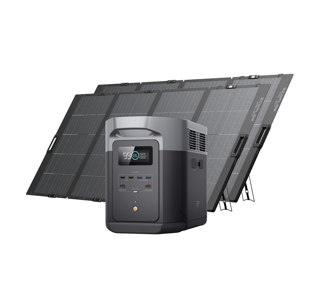 Ecoflow EcoFlow DELTA 2 Max Powerstation 2048Wh mit zwei 400W Solarpanel Powerstation