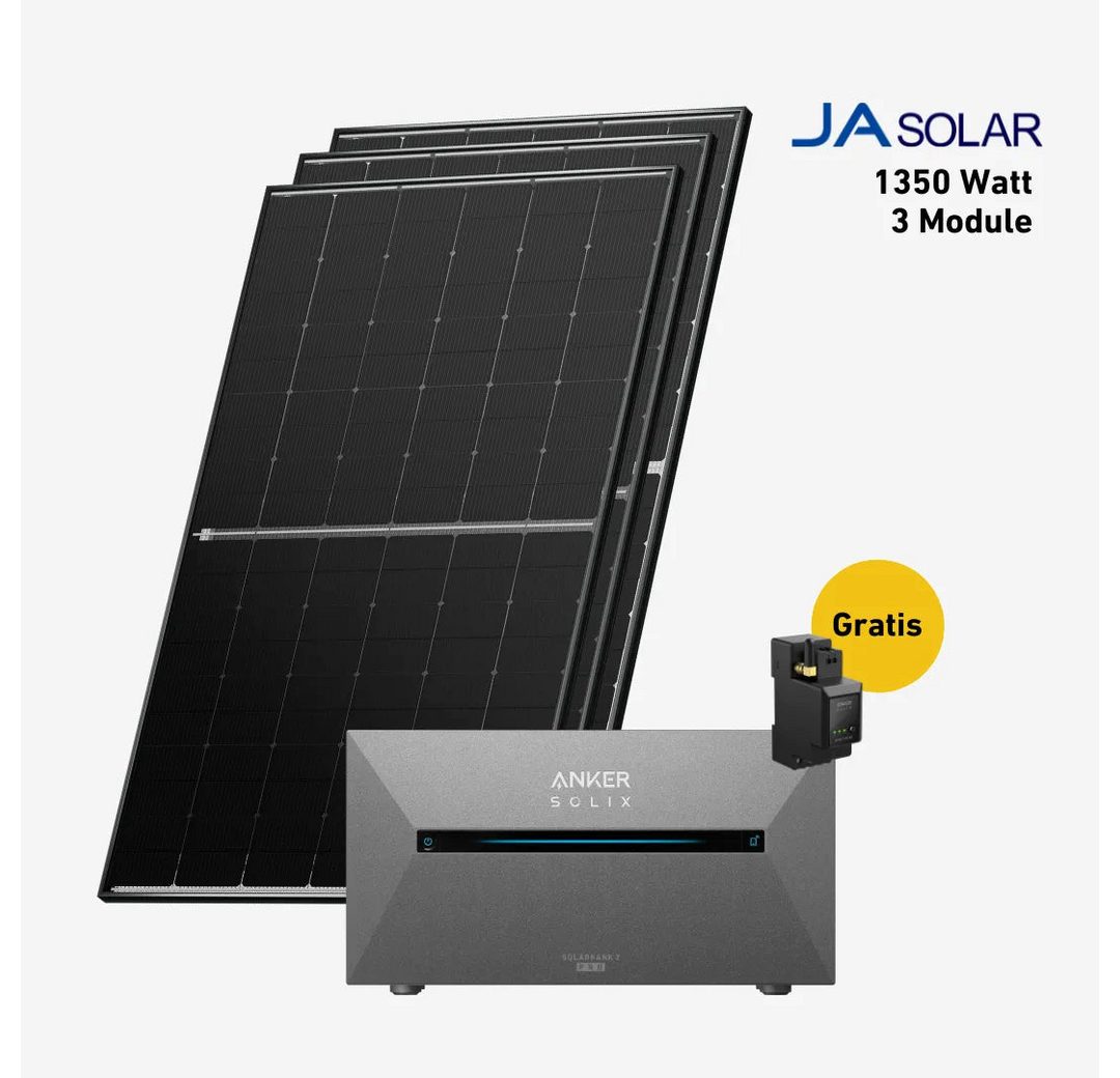 Balkonstrom Balkonkraftwerk 1350W mit Speicher