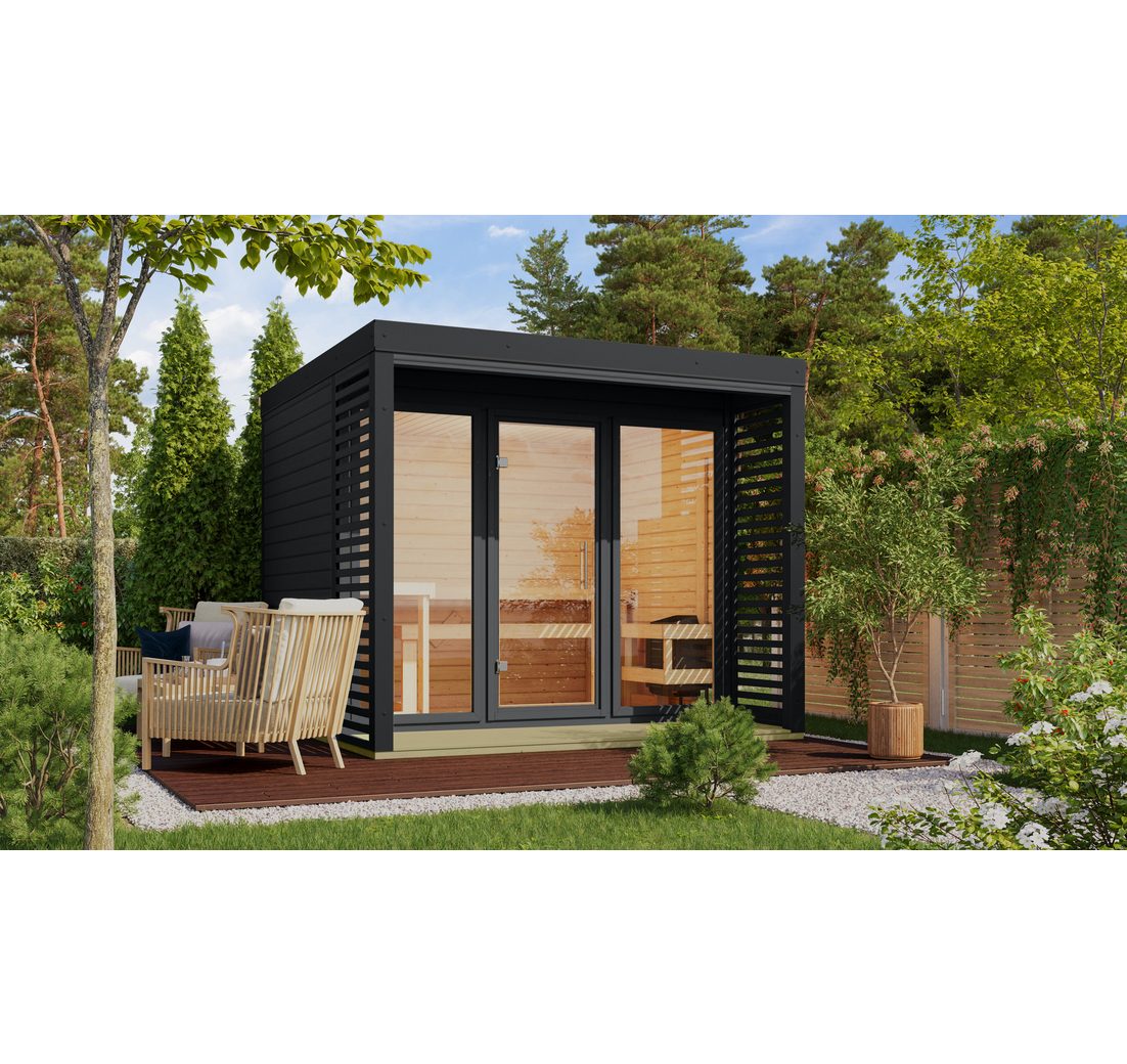 Karibu Saunahaus »Adrian 3« anthrazit