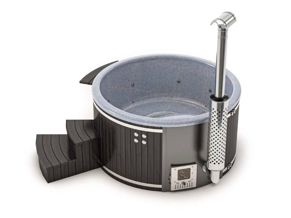 FinnTherm Whirlpool Badefass Holz Stockholm "Spa Edition" Deluxe