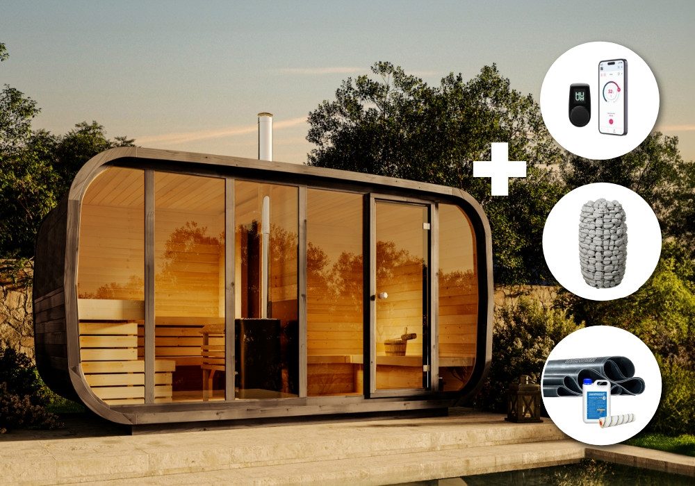 FinnTherm Fasssauna Comfort Set ScandiCube Space