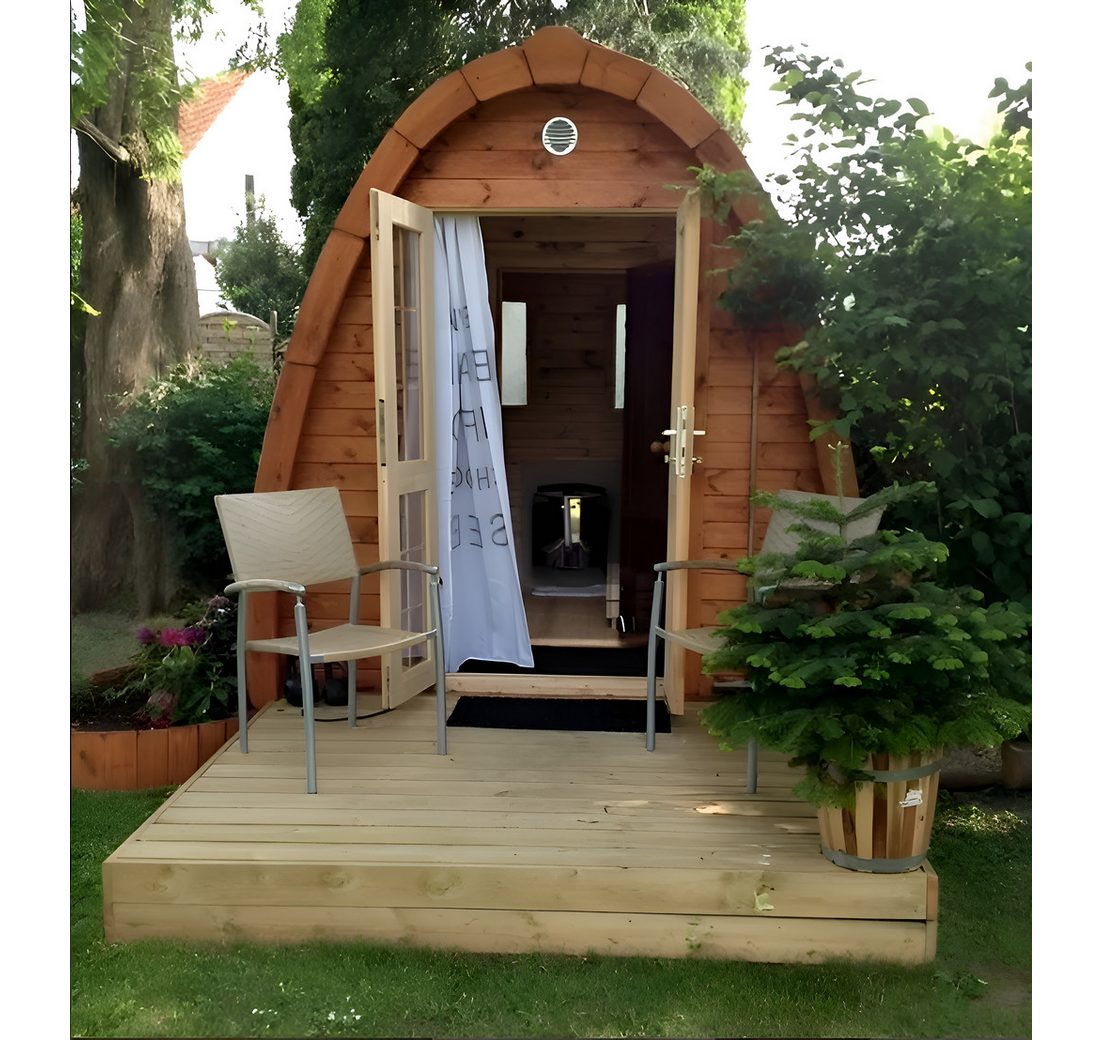 JVmoebel Saunahaus Massive Holzsauna für entspannende Momente im Garten