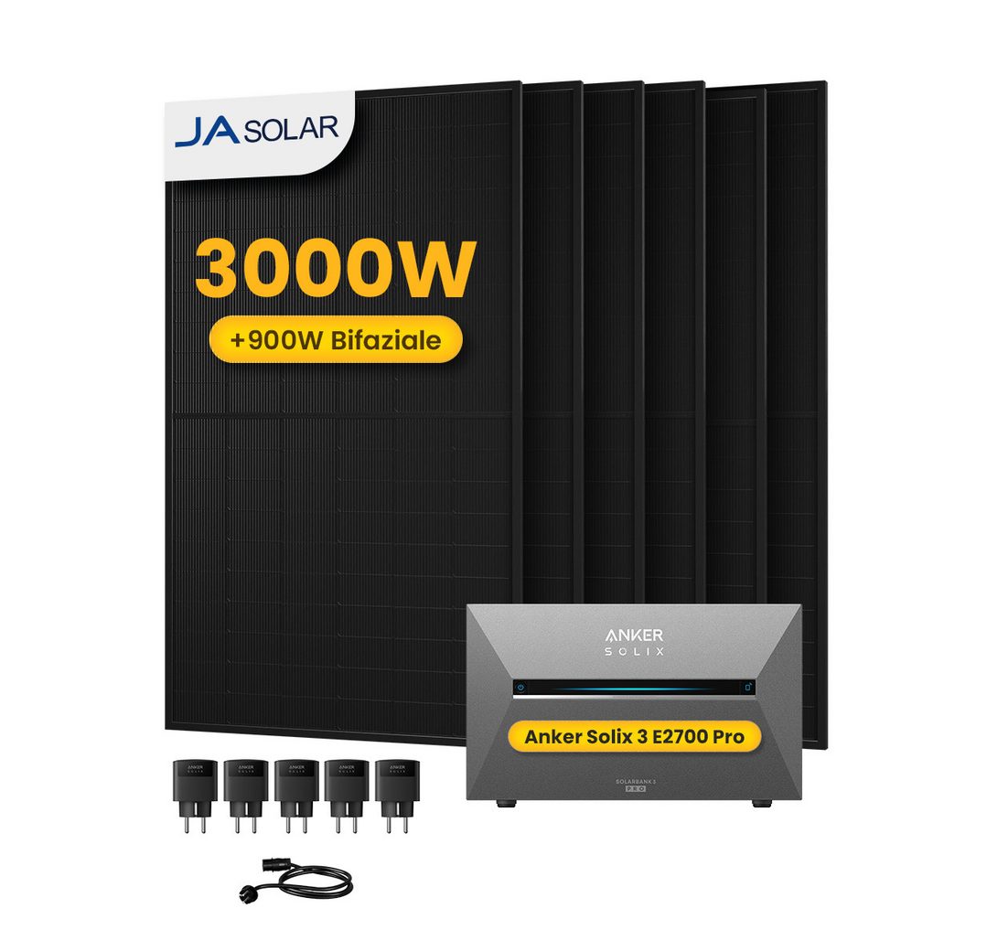 Anker Balkonkraftwerk 3000W Anker SOLIX Solarbank 3 E2700 Pro mit Zusatzsakku und Smart Plug