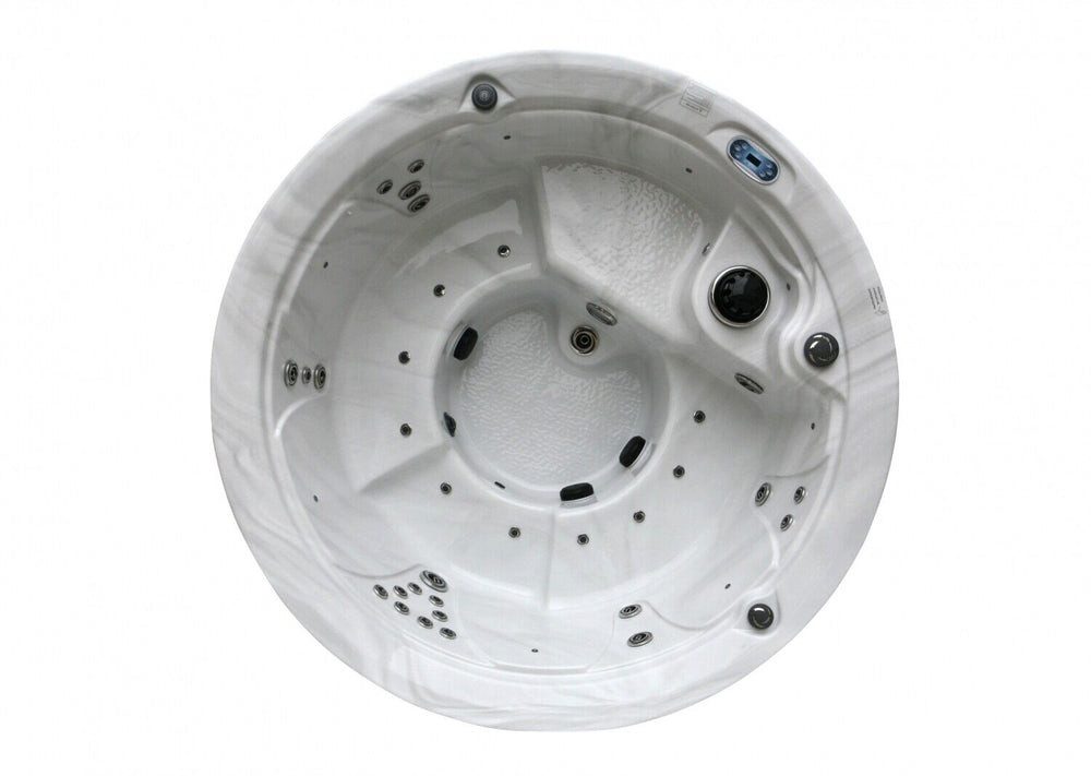 DEKO VERTRIEB BAYERN Whirlpool XXL Luxus LED Whirlpool 208x208 rund SPA Hot Tub+Ozon Outdoor+Indoor 4