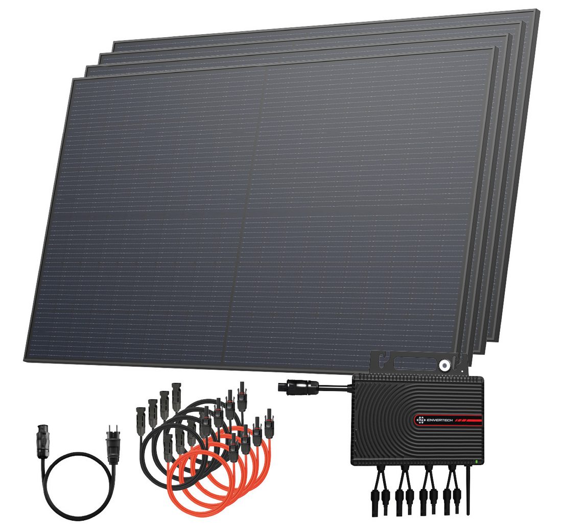 Solarway Balkonkraftwerk 1780 Wp / 1600 Watt Komplettset Solaranlage Steckdose / Bifazial