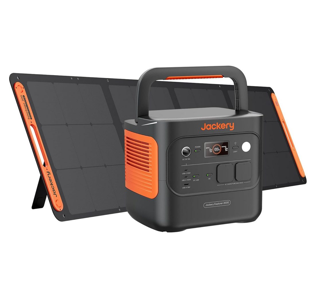 Jackery Stromerzeuger 2000 v2 Tragbare Powerstation mit 200W Solarpanel