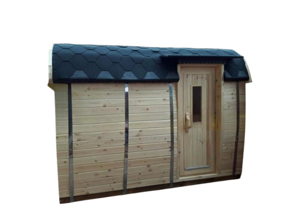 JVmoebel Saunahaus Trockensauna aus Holz in Braun für entspannende Wellnessmomente