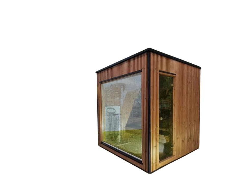 JVmoebel Saunahaus Panorama Holzsauna in Braun für entspannende Wellness-Momente