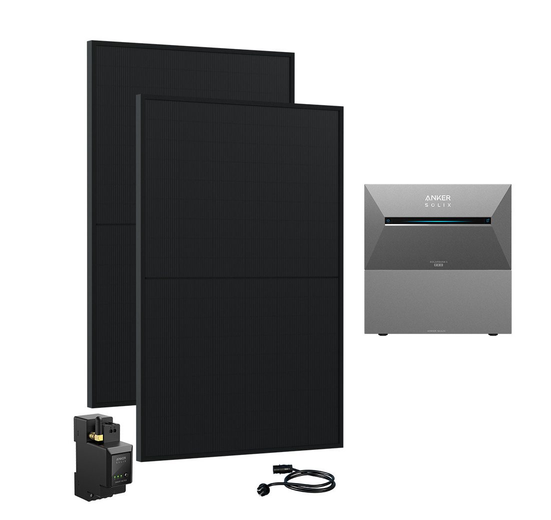 Anker Balkonkraftwerk 900W Solaranlage Anker SOLIX 3 E2700 Pro mit Erweiterungsakkus