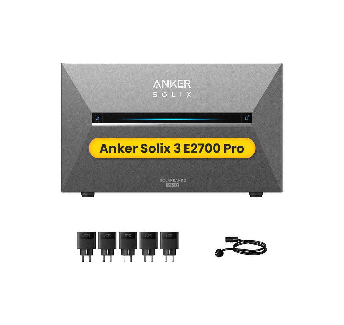 Anker Balkonkraftwerk Anker SOLIX Solarbank 3 E2700 Pro mit Zusatzsakkus und Smart Plug