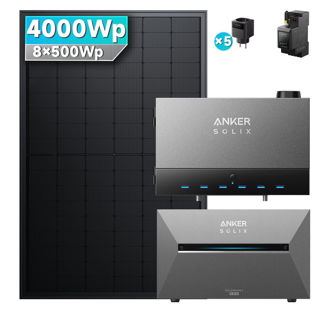 SolarMars Balkonkraftwerk mit Speicher 4000W mit Power Dock Solarbank Multisystem