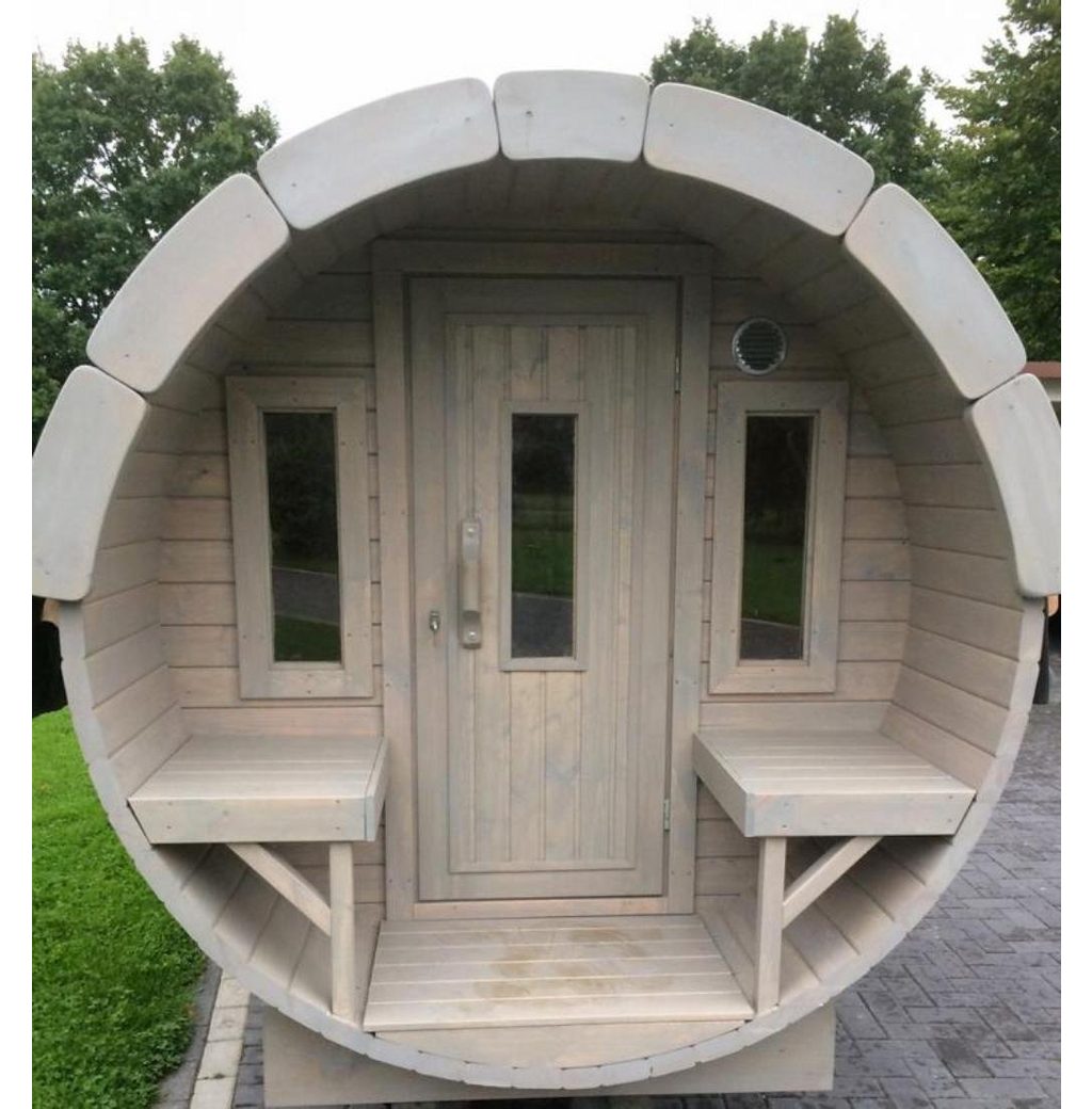 JVmoebel Fasssauna Fasssauna aus Holz für bis zu 8 Personen
