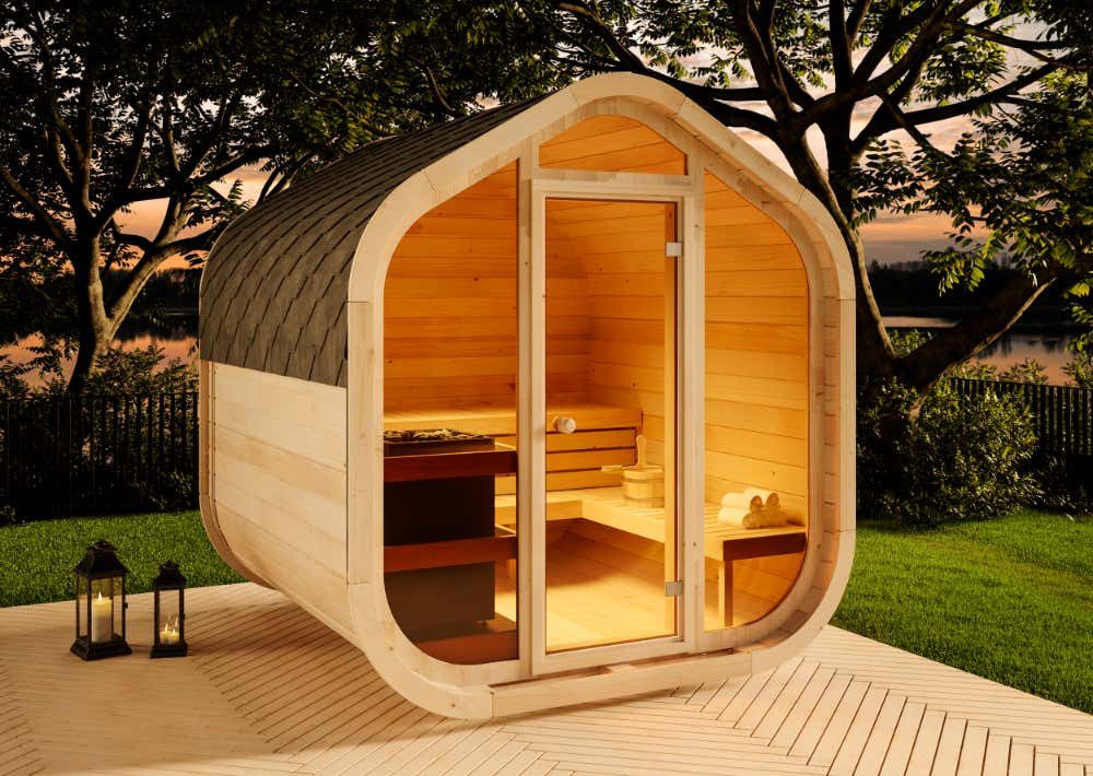 FinnTherm Fasssauna ScandiCube Wave Comfortissimo