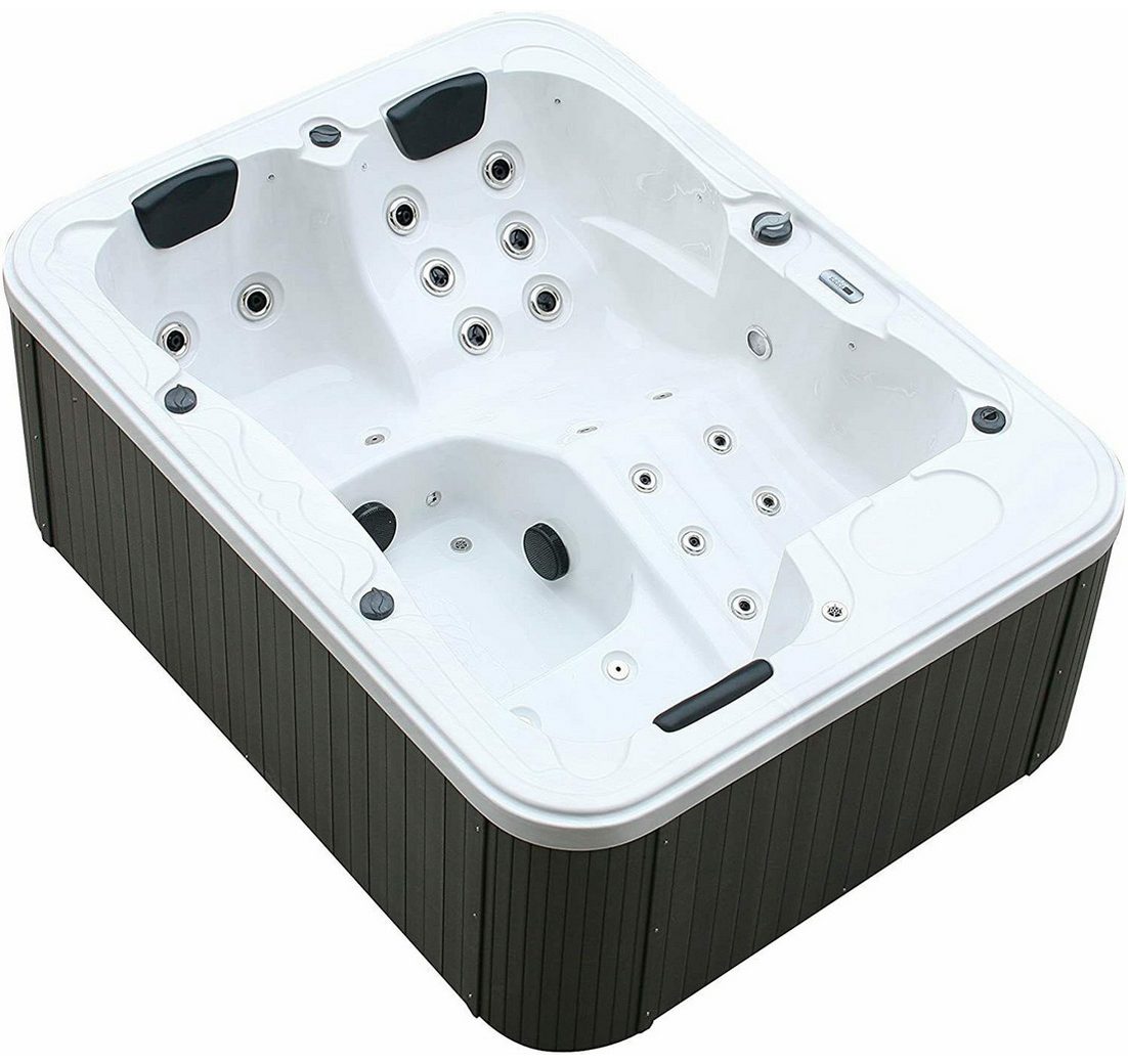DEKO VERTRIEB BAYERN Whirlpool XXL Luxus SPA LED Whirlpool SET 210x160 Farblicht Outdoor+Indoor Pool