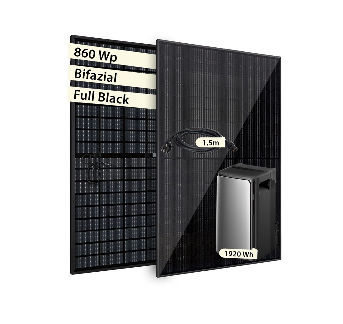 VALE Balkonkraftwerk Komplettset mit Solarspeicher & integriertem Wechselrichter