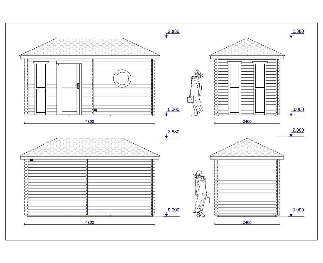 BxTxH: 480 x 240 x 280 cm