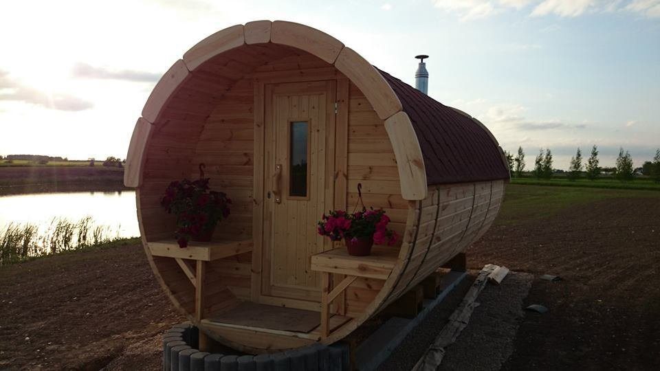 JVmoebel Fasssauna Holzsauna im Fassdesign mit hochwertiger Verarbeitung