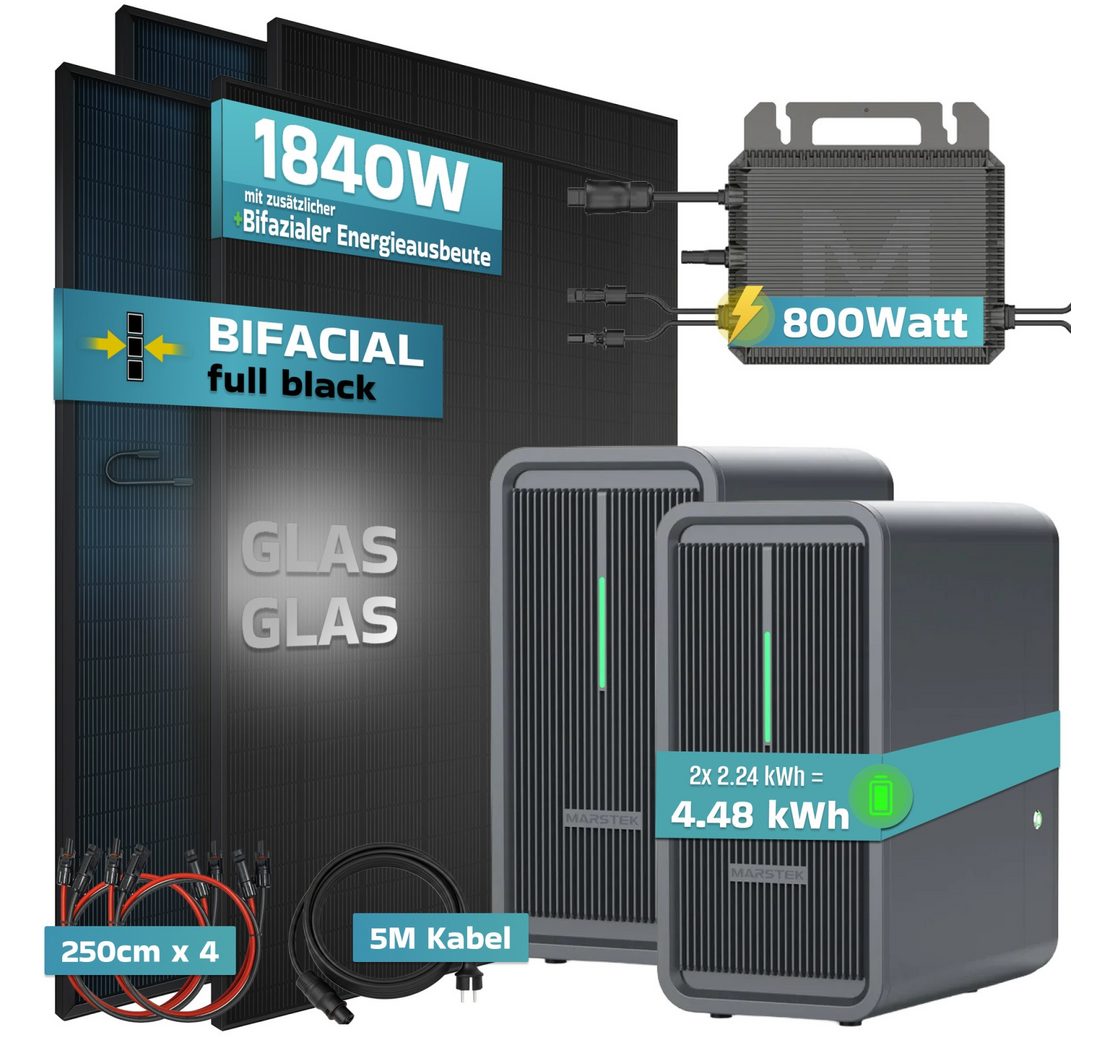 (BIFAZIAL FULLBLACK komplett Steckdose