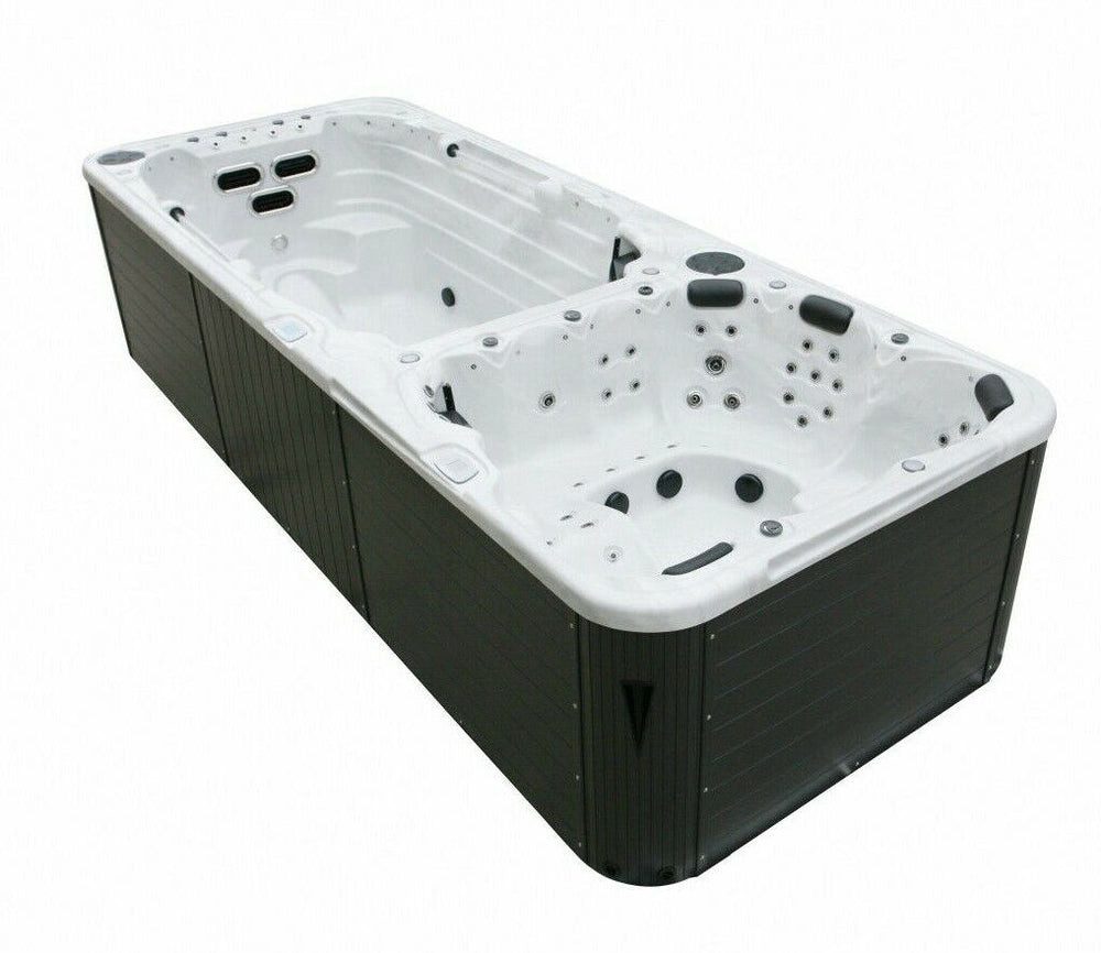 DEKO VERTRIEB BAYERN Whirlpool XXL Luxus Led Swim Spa 580x230cm Whirlpool Gegenstromanlage Outdoor Sc