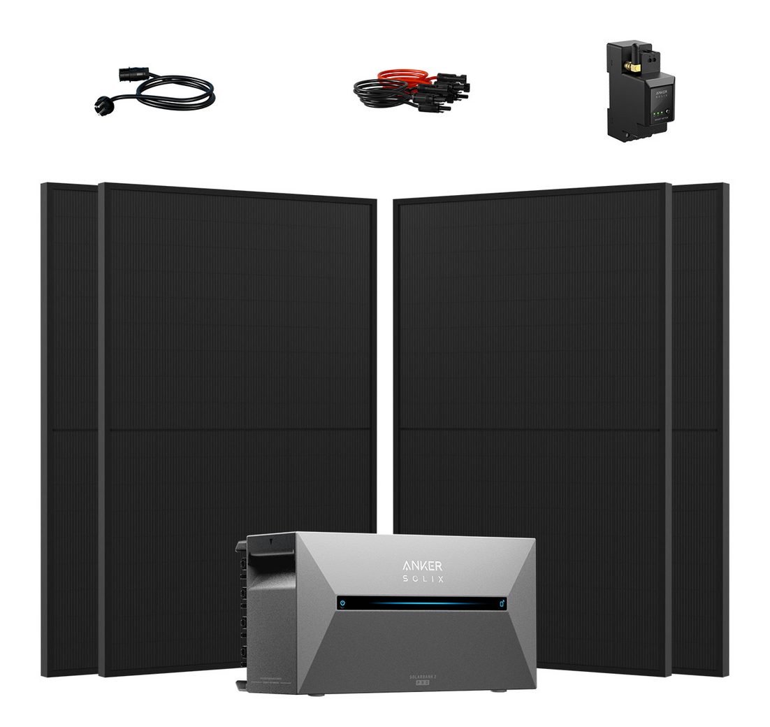 Anker Balkonkraftwerk 1800W Anker Solix Solarbank 2 E1600 Pro mit Zusatzsakkus