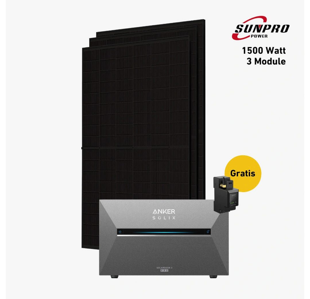 Balkonstrom Balkonkraftwerk 1500W mit Speicher